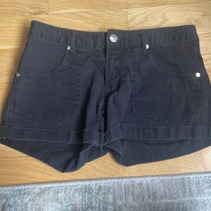 Black Low rise Jean Shorts